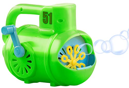 infactory Seifenblasenkanone: Manuelle Seifenblasen-Maschine im U-Boot-Look, grün/blau (Seifenblasenautomat, Seifenblasemaschine, Kinder Garten) von infactory