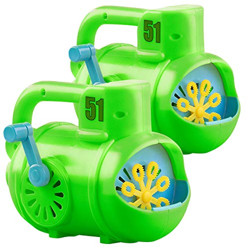 infactory Seifen-Blasen-Maker: 2er-Set manuelle Seifenblasen-Maschinen im U-Boot-Look, grün/blau (Gartenspielzeuge Kinder, Seifenblasemaschine, Seifenblase) von infactory