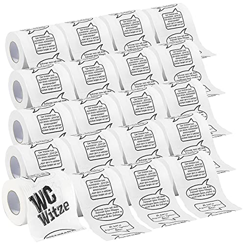 infactory Papier für die Toilette: 20er-Set Toilettenpapiere Witze, 2-lagig (WC-Rollen, Klopapier Bedruckt Fun, lustiges) von infactory