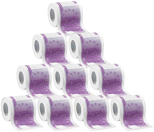 infactory Toilettenpapier mit aufgedruckten 500-Euro-Noten, 2-lagig, 2.000 Blatt von infactory