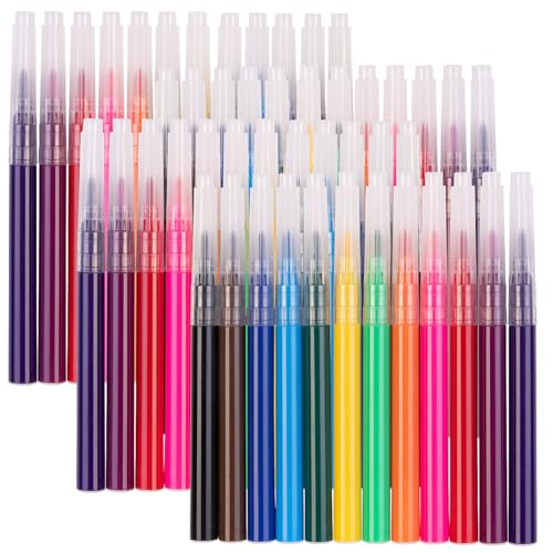 infactory Zubehör zu Airbrush-Kit: 48er-Set Airbrush Nachfüllung Ersatzfarben, ungiftig, abwaschbar (Sprühgeräte, Mini-Stifte, Geburtstag) von infactory