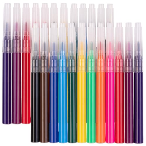 infactory Zubehör zu Airbrush-Kit: 24er-Set Airbrush Nachfüllung Ersatzfarben, ungiftig, abwaschbar (Hand-Stift, Komplett Set, Stifte Nachfüllen) von infactory