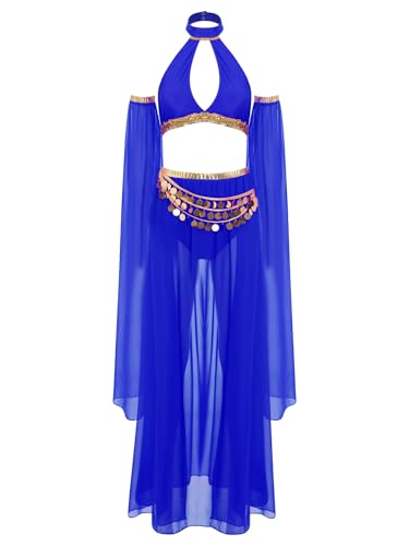 inhzoy Damen Bauchtanz Kostüm Karneval Tribal Belly Dance Outfit Pailletten Münze Quasten Top Rock Set Für Faschnacht Festival Party Königsblau XXL inhzoy Damen Bauchtanz Kostüm Karneval Tribal Belly Dance Outfit Pailletten Münze Quasten Top Rock Set Für Faschnacht Festival Party Königsblau XXL von inhzoy