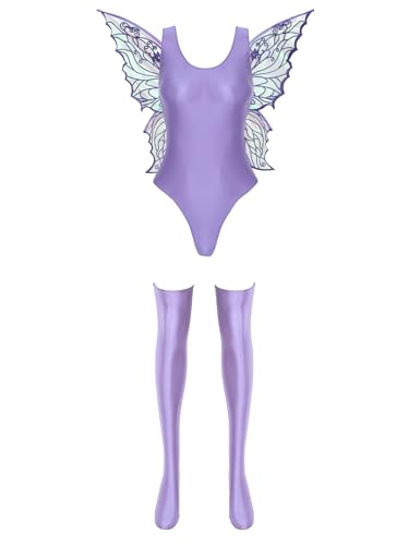 inhzoy Damen Feenkostüm Glitzer Fee Schmetterling Flügel Und Glänzend Nylon Body Strümpfe Set Nymphe Cosplay Karneval Fasching Kostüm Violett M inhzoy Damen Feenkostüm Glitzer Fee Schmetterling Flügel Und Glänzend Nylon Body Strümpfe Set Nymphe Cosplay Karneval Fasching Kostüm Violett M von inhzoy
