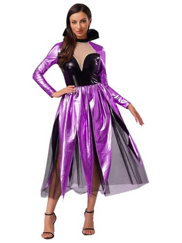 inhzoy Damen Kostüm Meerhexe Böse Meerjungfrau Kleid Halloween Faschingskostüme Fantasy Cosplay Metallic Mesh Partykleid Violett XL inhzoy Damen Kostüm Meerhexe Böse Meerjungfrau Kleid Halloween Faschingskostüme Fantasy Cosplay Metallic Mesh Partykleid Violett XL von inhzoy