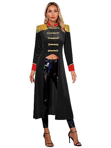 inhzoy Damen Kostüm Zikus Zirkusdirektor Jacke Gothic Frack Garde Uniform Marching Band Jacke Rock Star Cosplay Mantel Fasching Mottoparty Outfit Schwarz XXL inhzoy Damen Kostüm Zikus Zirkusdirektor Jacke Gothic Frack Garde Uniform Marching Band Jacke Rock Star Cosplay Mantel Fasching Mottoparty Outfit Schwarz XXL von inhzoy