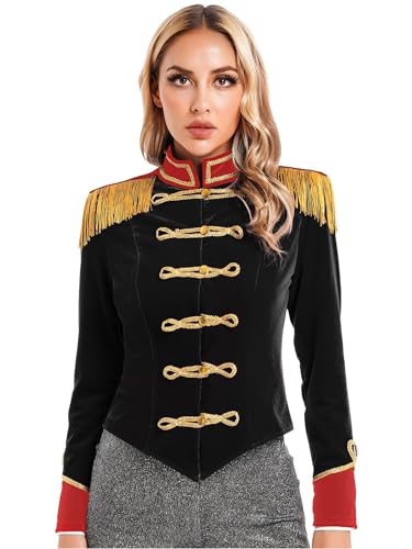 inhzoy Frauen Zirkusdirektor Kostüm Jacke Silvester Karneval Gothic Punk Militärische Drummer Marching Band Schlagzeuger Uniform Mantel Schwarz L inhzoy Frauen Zirkusdirektor Kostüm Jacke Silvester Karneval Gothic Punk Militärische Drummer Marching Band Schlagzeuger Uniform Mantel Schwarz L von inhzoy