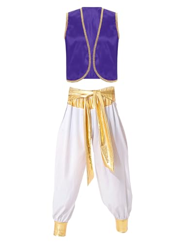 inhzoy Herren Arabischer Prinz Kostüm Araber Kleidung Weste Tops Pumphose Set Halloween Fasching Kostüm Karneval Mottoparty Outfits Dunkellila&Weiß_A M inhzoy Herren Arabischer Prinz Kostüm Araber Kleidung Weste Tops Pumphose Set Halloween Fasching Kostüm Karneval Mottoparty Outfits Dunkellila&Weiß_A M von inhzoy