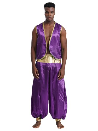 inhzoy Herren Arabischer Prinz Kostüm Orient Weste Aladdinhose Set Männer Fasching Halloween Kostüm Mottoparty Cosplay Outfit Dunkelviolett&Dunkelviolett S inhzoy Herren Arabischer Prinz Kostüm Orient Weste Aladdinhose Set Männer Fasching Halloween Kostüm Mottoparty Cosplay Outfit Dunkelviolett&Dunkelviolett S von inhzoy