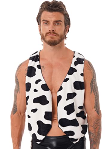 inhzoy Herren Cowboy Kostüm Weste Western Weste Jacke Mit Kuhmuster Karneval Kostüm Mottoparty Cosplay Waistcoat A_Schwarz XL inhzoy Herren Cowboy Kostüm Weste Western Weste Jacke Mit Kuhmuster Karneval Kostüm Mottoparty Cosplay Waistcoat A_Schwarz XL von inhzoy