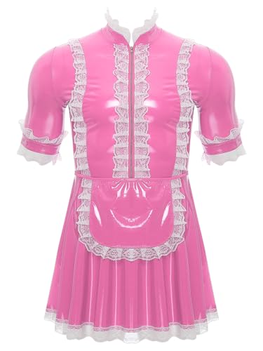inhzoy Herren Dienstmädchen Kostüm Lack Kleid Sissy Putzfrau Kostüm Männer Karneval Halloween Junggesellenabschied Party Outfit Rosa L inhzoy Herren Dienstmädchen Kostüm Lack Kleid Sissy Putzfrau Kostüm Männer Karneval Halloween Junggesellenabschied Party Outfit Rosa L von inhzoy