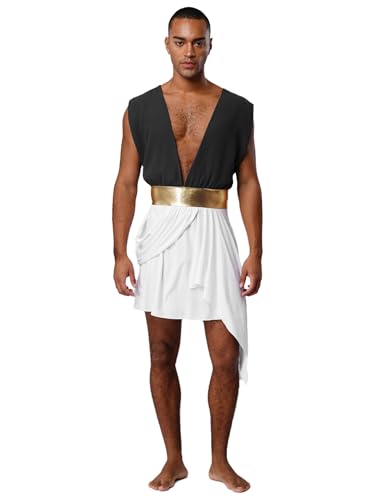inhzoy Herren Griechische Götter Kostüm Römisches Gladiator Klit Grieche Rom Kleidung für Halloween Karneval Faschnacht von inhzoy