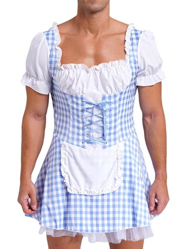 inhzoy Herren Kostüm Dienstmädchen Sissy Maid Kleid Karneval Kostüm Faschnacht Party Junggesellenabschied Outfit Blau XXL inhzoy Herren Kostüm Dienstmädchen Sissy Maid Kleid Karneval Kostüm Faschnacht Party Junggesellenabschied Outfit Blau XXL von inhzoy