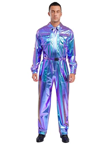 inhzoy Herren Metallic Overall Astronauten Kostüm Halloween Fashing Weltraumfahrer Kostüm Space Party Outfit Blau XXL inhzoy Herren Metallic Overall Astronauten Kostüm Halloween Fashing Weltraumfahrer Kostüm Space Party Outfit Blau XXL von inhzoy