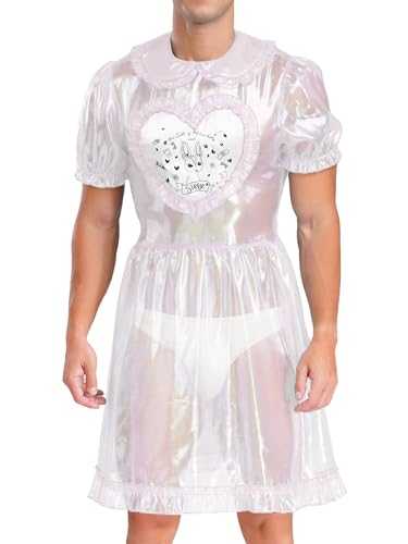 inhzoy Herren Sissy Dienstmädchen Kostüm Transparent Maid Kleid Tutu Karneval Party Junggesellenabschied Outfit Weiß XXL inhzoy Herren Sissy Dienstmädchen Kostüm Transparent Maid Kleid Tutu Karneval Party Junggesellenabschied Outfit Weiß XXL von inhzoy
