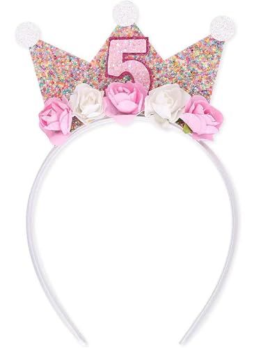 inhzoy Mädchen Geburtstagskrone Prinzessin Krone Geburtstag Stirnband Mit Blumen Für 2/3/4/5/6 Jahre Geburtstag Rosa D Einheitsgröße inhzoy Mädchen Geburtstagskrone Prinzessin Krone Geburtstag Stirnband Mit Blumen Für 2/3/4/5/6 Jahre Geburtstag Rosa D Einheitsgröße von inhzoy