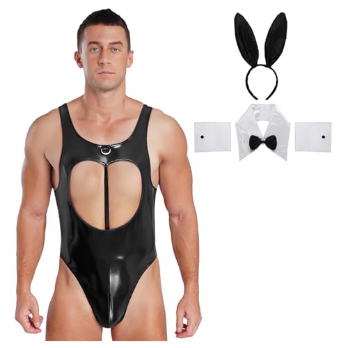inhzoy Männer Bunny Kostüm Lackleder Body Hasenohren Kopfschmuck Fliege Und Manschetten Sissy Junggesellenabschied Kostüm Schwarz S inhzoy Männer Bunny Kostüm Lackleder Body Hasenohren Kopfschmuck Fliege Und Manschetten Sissy Junggesellenabschied Kostüm Schwarz S von inhzoy