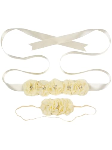 inhzoy Umstands Fotografie Requisiten Perlen Blume Krone Kopfschmuck Gürtel Set Hochzeit Babyparty Kopfschmuck Cremeweiß Einheitsgröße inhzoy Umstands Fotografie Requisiten Perlen Blume Krone Kopfschmuck Gürtel Set Hochzeit Babyparty Kopfschmuck Cremeweiß Einheitsgröße von inhzoy
