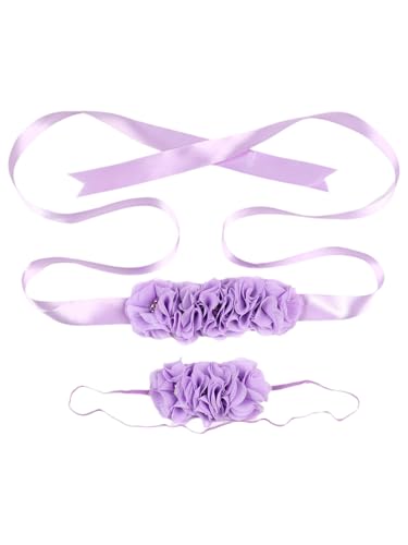 inhzoy Umstands Fotografie Requisiten Perlen Blume Krone Kopfschmuck Gürtel Set Hochzeit Babyparty Kopfschmuck Lavendel Einheitsgröße inhzoy Umstands Fotografie Requisiten Perlen Blume Krone Kopfschmuck Gürtel Set Hochzeit Babyparty Kopfschmuck Lavendel Einheitsgröße von inhzoy