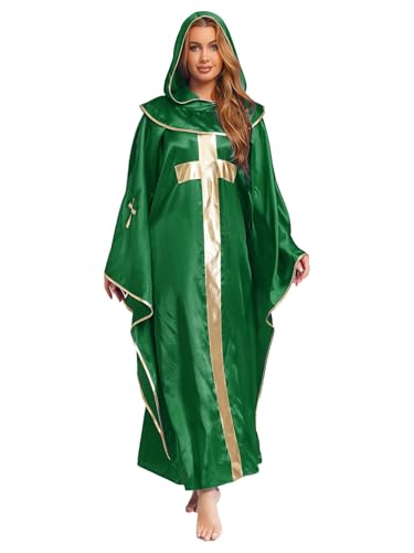 inhzoy Unisex Erwachsene Klerus Priester Robe Messe Gewand Katholische Mäntel Mit Kapuze Kirche Vater Outfit Grün 3XL inhzoy Unisex Erwachsene Klerus Priester Robe Messe Gewand Katholische Mäntel Mit Kapuze Kirche Vater Outfit Grün 3XL von inhzoy