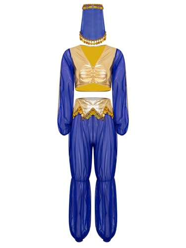 inlzdz Arabische Prinzessin Kostüm Für Damen Teiliges Set Glitzernde Pailletten Quaste Crop Top Mit Hose Schleier Königsblau S inlzdz Arabische Prinzessin Kostüm Für Damen Teiliges Set Glitzernde Pailletten Quaste Crop Top Mit Hose Schleier Königsblau S von inlzdz