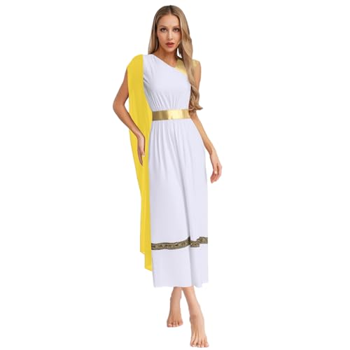 inlzdz Damen Antike Römische Göttin Kaiserin Kostüm Toga Kleid Robe Maxikleid Ärmellos Verkleidung Halloween Karneval Kostüm Gelb XL inlzdz Damen Antike Römische Göttin Kaiserin Kostüm Toga Kleid Robe Maxikleid Ärmellos Verkleidung Halloween Karneval Kostüm Gelb XL von inlzdz