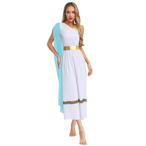 inlzdz Damen Antike Römische Göttin Kaiserin Kostüm Toga Kleid Robe Maxikleid Ärmellos Verkleidung Halloween Karneval Kostüm Hellblau S inlzdz Damen Antike Römische Göttin Kaiserin Kostüm Toga Kleid Robe Maxikleid Ärmellos Verkleidung Halloween Karneval Kostüm Hellblau S von inlzdz