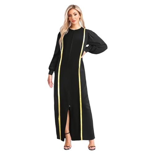 inlzdz Damen Priester Robe Klerus Chor Gewand Lang Mantel Langarm mit Reißverschluss Katholische Kirche Kostüm Schwarz XXL inlzdz Damen Priester Robe Klerus Chor Gewand Lang Mantel Langarm mit Reißverschluss Katholische Kirche Kostüm Schwarz XXL von inlzdz