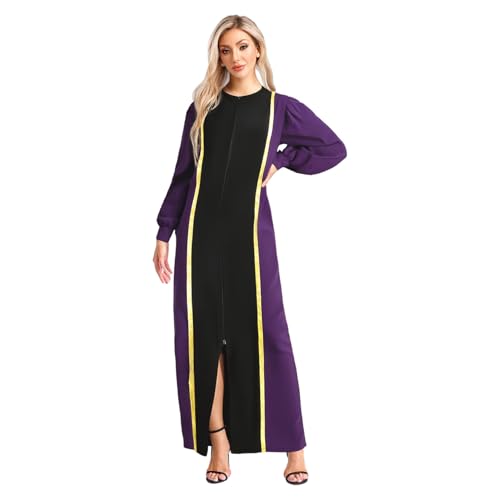inlzdz Damen Priester Robe Klerus Chor Gewand Lang Mantel Langarm mit Reißverschluss Katholische Kirche Kostüm Violett S inlzdz Damen Priester Robe Klerus Chor Gewand Lang Mantel Langarm mit Reißverschluss Katholische Kirche Kostüm Violett S von inlzdz