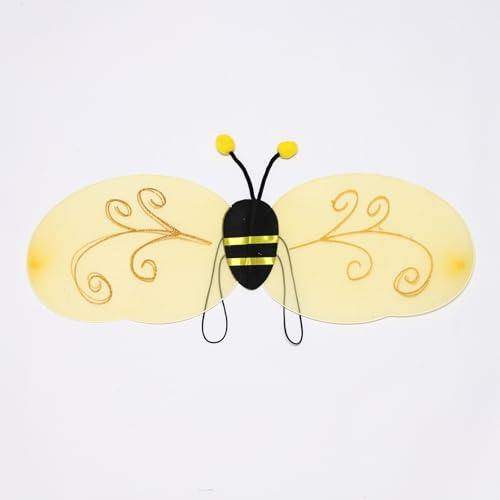 inlzdz Gelbes Hummelkostüm Flügel Bienenantennen Stirnband Zauberstab Kostümzubehör Für Erwachsene Kinder Halloween Cosplay Party Typ A-1 Einheitsgröße inlzdz Gelbes Hummelkostüm Flügel Bienenantennen Stirnband Zauberstab Kostümzubehör Für Erwachsene Kinder Halloween Cosplay Party Typ A-1 Einheitsgröße von inlzdz