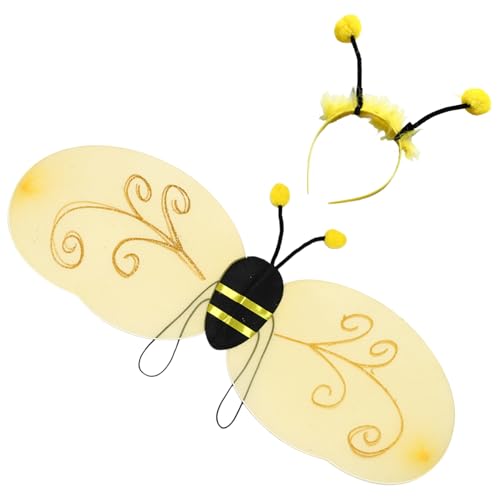 inlzdz Gelbes Hummelkostüm Flügel Bienenantennen Stirnband Zauberstab Kostümzubehör Für Erwachsene Kinder Halloween Cosplay Party Typ B-1 Einheitsgröße inlzdz Gelbes Hummelkostüm Flügel Bienenantennen Stirnband Zauberstab Kostümzubehör Für Erwachsene Kinder Halloween Cosplay Party Typ B-1 Einheitsgröße von inlzdz