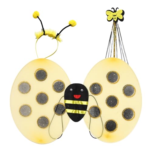 inlzdz Gelbes Hummelkostüm Flügel Bienenantennen Stirnband Zauberstab Kostümzubehör Für Erwachsene Kinder Halloween Cosplay Party Typ D-2 Einheitsgröße inlzdz Gelbes Hummelkostüm Flügel Bienenantennen Stirnband Zauberstab Kostümzubehör Für Erwachsene Kinder Halloween Cosplay Party Typ D-2 Einheitsgröße von inlzdz