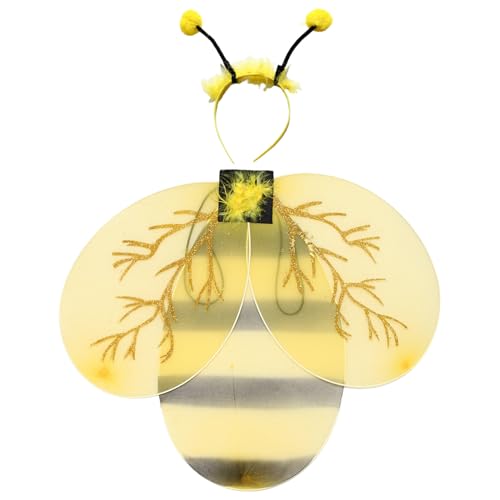 inlzdz Gelbes Hummelkostüm Flügel Bienenantennen Stirnband Zauberstab Kostümzubehör Für Erwachsene Kinder Halloween Cosplay Party Typ G-4 Einheitsgröße inlzdz Gelbes Hummelkostüm Flügel Bienenantennen Stirnband Zauberstab Kostümzubehör Für Erwachsene Kinder Halloween Cosplay Party Typ G-4 Einheitsgröße von inlzdz