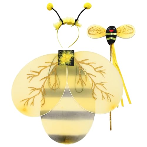 inlzdz Gelbes Hummelkostüm Flügel Bienenantennen Stirnband Zauberstab Kostümzubehör Für Erwachsene Kinder Halloween Cosplay Party Typ H-4 Einheitsgröße inlzdz Gelbes Hummelkostüm Flügel Bienenantennen Stirnband Zauberstab Kostümzubehör Für Erwachsene Kinder Halloween Cosplay Party Typ H-4 Einheitsgröße von inlzdz