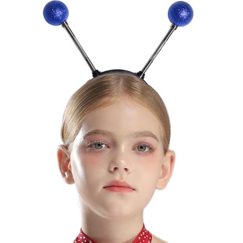 inlzdz Glitter Leuchtende Bälle Kopfband Alien Antennen Ball Bopper Stirnbänder Für Alien Cosplay Party Blau Einheitsgröße von inlzdz