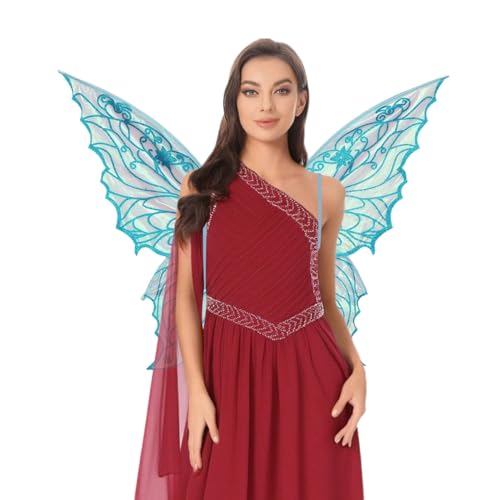 inlzdz Glitzernde Durchsichtige Halloween Schmetterlingsflügel Mit Elfenohren Und Sternenfeenstab Für Cosplay Partys Blau Einheitsgröße inlzdz Glitzernde Durchsichtige Halloween Schmetterlingsflügel Mit Elfenohren Und Sternenfeenstab Für Cosplay Partys Blau Einheitsgröße von inlzdz