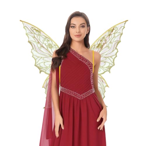 inlzdz Glitzernde Durchsichtige Halloween Schmetterlingsflügel Mit Elfenohren Und Sternenfeenstab Für Cosplay Partys Gold Einheitsgröße inlzdz Glitzernde Durchsichtige Halloween Schmetterlingsflügel Mit Elfenohren Und Sternenfeenstab Für Cosplay Partys Gold Einheitsgröße von inlzdz