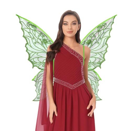 inlzdz Glitzernde Durchsichtige Halloween Schmetterlingsflügel Mit Elfenohren Und Sternenfeenstab Für Cosplay Partys Grün Einheitsgröße inlzdz Glitzernde Durchsichtige Halloween Schmetterlingsflügel Mit Elfenohren Und Sternenfeenstab Für Cosplay Partys Grün Einheitsgröße von inlzdz