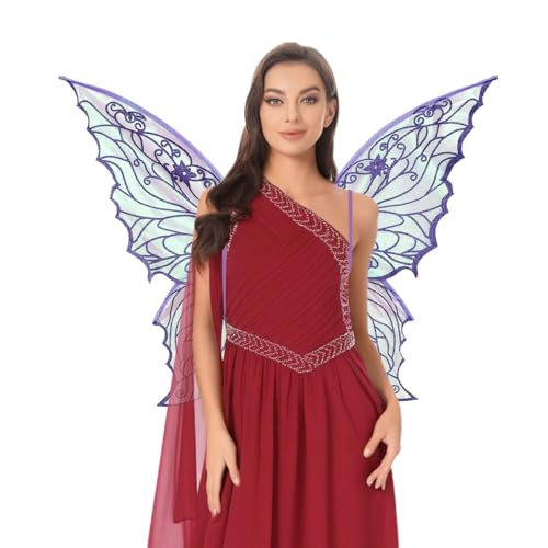 inlzdz Glitzernde Durchsichtige Halloween Schmetterlingsflügel Mit Elfenohren Und Sternenfeenstab Für Cosplay Partys Lila Einheitsgröße inlzdz Glitzernde Durchsichtige Halloween Schmetterlingsflügel Mit Elfenohren Und Sternenfeenstab Für Cosplay Partys Lila Einheitsgröße von inlzdz