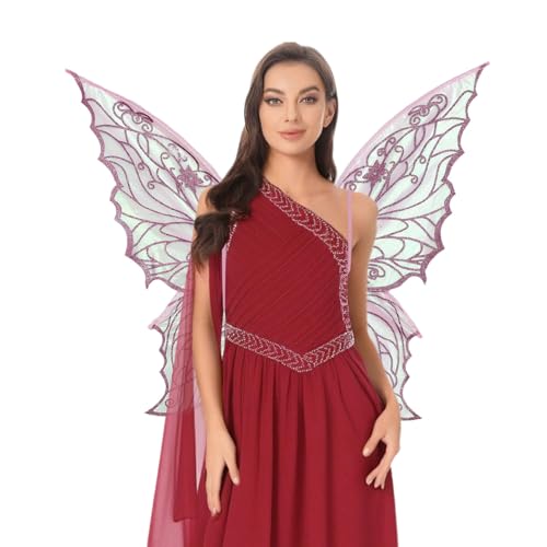 inlzdz Glitzernde Durchsichtige Halloween Schmetterlingsflügel Mit Elfenohren Und Sternenfeenstab Für Cosplay Partys Rosa Einheitsgröße inlzdz Glitzernde Durchsichtige Halloween Schmetterlingsflügel Mit Elfenohren Und Sternenfeenstab Für Cosplay Partys Rosa Einheitsgröße von inlzdz