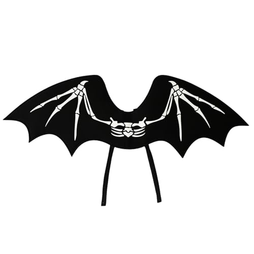 inlzdz Halloween Fledermausflügel Vampir Fledermausflügel Schädel Flügel Für Maskerade Kostüm Party Schwarz Small von inlzdz