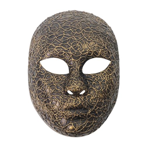 inlzdz Halloween Gruselige Schädelmaske Horror Vollgesicht Rattan Maske Cosplay Requisiten Gold 2 Einheitsgröße inlzdz Halloween Gruselige Schädelmaske Horror Vollgesicht Rattan Maske Cosplay Requisiten Gold 2 Einheitsgröße von inlzdz