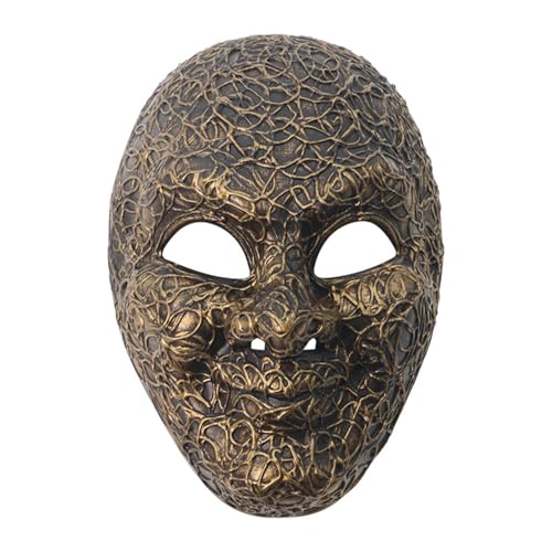 inlzdz Halloween Gruselige Schädelmaske Horror Vollgesicht Rattan Maske Cosplay Requisiten Gold 3 Einheitsgröße inlzdz Halloween Gruselige Schädelmaske Horror Vollgesicht Rattan Maske Cosplay Requisiten Gold 3 Einheitsgröße von inlzdz