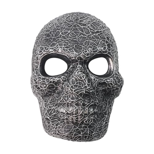 inlzdz Halloween Gruselige Schädelmaske Horror Vollgesicht Rattan Maske Cosplay Requisiten Silber 1 Einheitsgröße inlzdz Halloween Gruselige Schädelmaske Horror Vollgesicht Rattan Maske Cosplay Requisiten Silber 1 Einheitsgröße von inlzdz