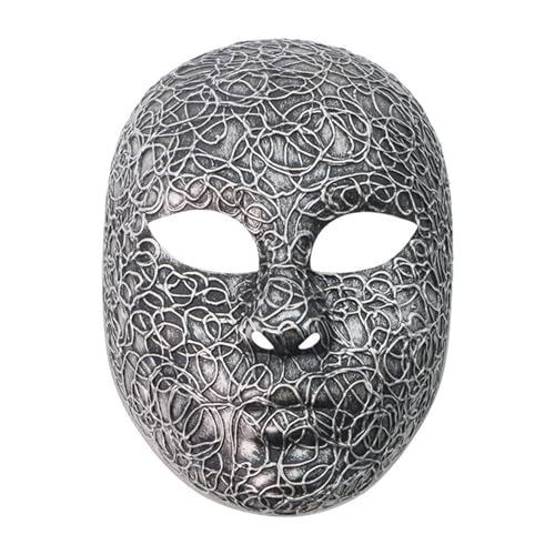 inlzdz Halloween Gruselige Schädelmaske Horror Vollgesicht Rattan Maske Cosplay Requisiten Silber 2 Einheitsgröße inlzdz Halloween Gruselige Schädelmaske Horror Vollgesicht Rattan Maske Cosplay Requisiten Silber 2 Einheitsgröße von inlzdz