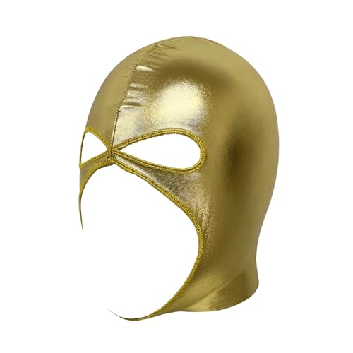 inlzdz Metallisch Glänzender Nasser Look Kapuzenmasken Atmungsaktive Kopfbedeckung Nasser Look Catsuit Zubehör Für Nachtclub Party Rave Gold Einheitsgröße inlzdz Metallisch Glänzender Nasser Look Kapuzenmasken Atmungsaktive Kopfbedeckung Nasser Look Catsuit Zubehör Für Nachtclub Party Rave Gold Einheitsgröße von inlzdz