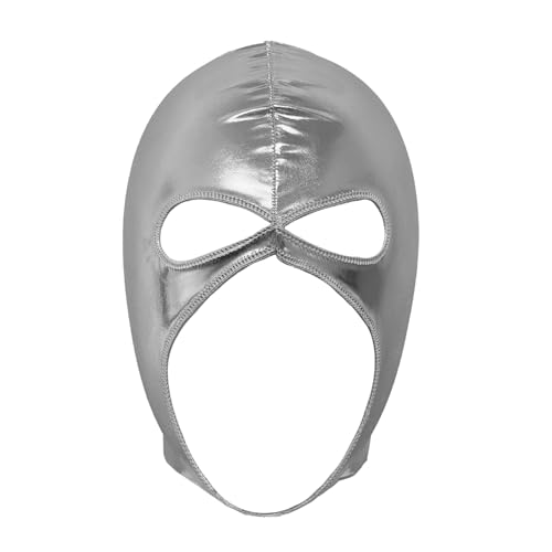 inlzdz Metallisch Glänzender Nasser Look Kapuzenmasken Atmungsaktive Kopfbedeckung Nasser Look Catsuit Zubehör Für Nachtclub Party Rave Silber Einheitsgröße inlzdz Metallisch Glänzender Nasser Look Kapuzenmasken Atmungsaktive Kopfbedeckung Nasser Look Catsuit Zubehör Für Nachtclub Party Rave Silber Einheitsgröße von inlzdz
