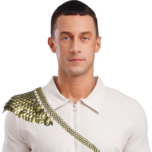 inlzdz Mittelalterliche Rüstung Schuppenpanzer Kettenpanzer Schulterpanzer Für Halloween Cosplay Kostümparty Bronze Einheitsgröße von inlzdz