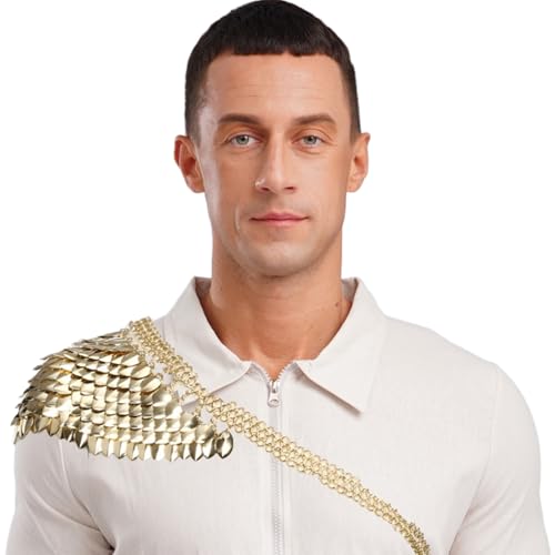 inlzdz Mittelalterliche Rüstung Schuppenpanzer Kettenpanzer Schulterpanzer Für Halloween Cosplay Kostümparty Gold Einheitsgröße inlzdz Mittelalterliche Rüstung Schuppenpanzer Kettenpanzer Schulterpanzer Für Halloween Cosplay Kostümparty Gold Einheitsgröße von inlzdz