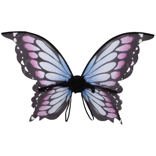 inlzdz Monarchfalter Flügel Feen Verkleidung Flügel Schmetterling Für Kinder Cosplay Weihnachtsfeier Lila Blau Einheitsgröße von inlzdz